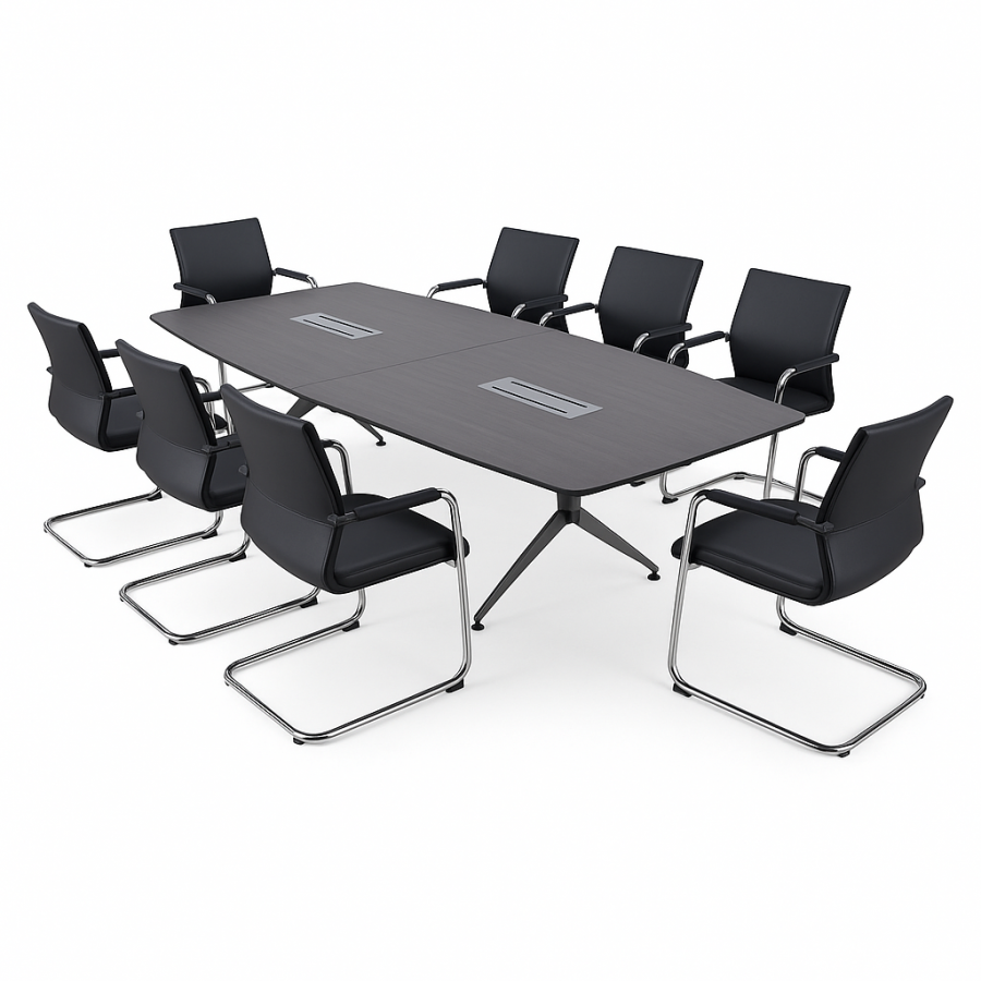 Nero Boardroom Bundle with 8 x Cante Chairs 